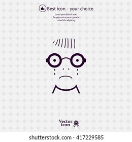 Sad face sign icon