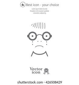 Sad face sign icon