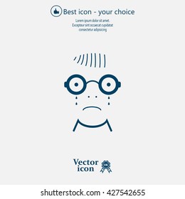 Sad face sign icon