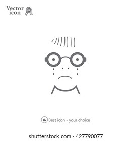 Sad face sign icon