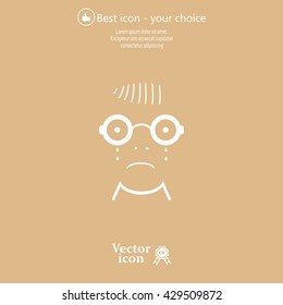 Sad face sign icon