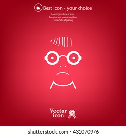 Sad face sign icon