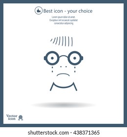 Sad face sign icon