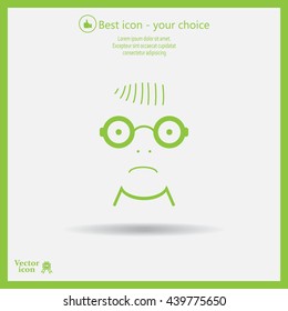 Sad face sign icon