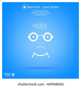 Sad face sign icon