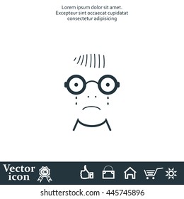 Sad face sign icon