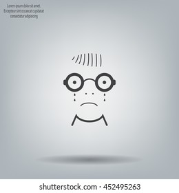 Sad face sign icon