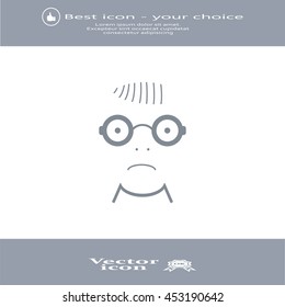 Sad face sign icon