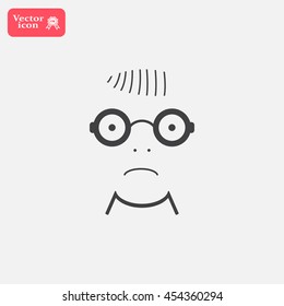 Sad face sign icon