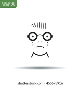 Sad face sign icon