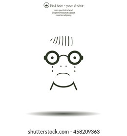 Sad face sign icon
