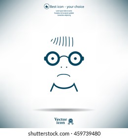 Sad face sign icon