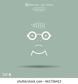Sad face sign icon