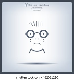 Sad face sign icon