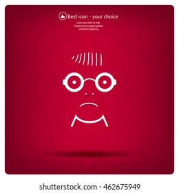 Sad face sign icon