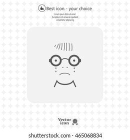 Sad face sign icon
