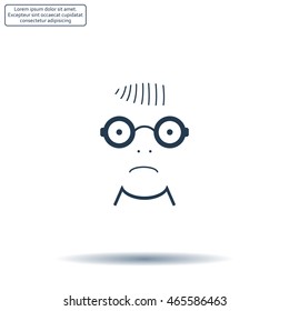 Sad face sign icon
