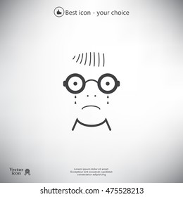 Sad face sign icon