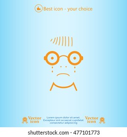 Sad face sign icon