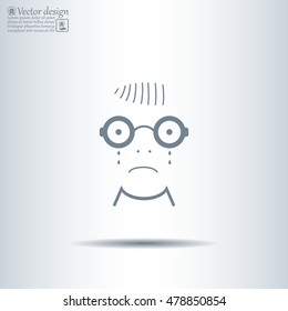 Sad face sign icon