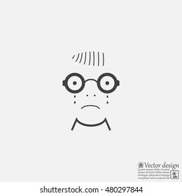 Sad face sign icon