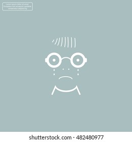 Sad face sign icon