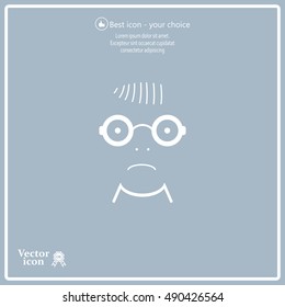 Sad face sign icon