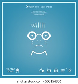 Sad face sign icon