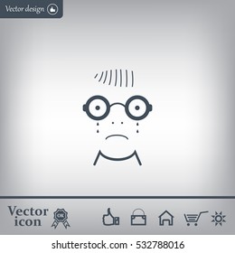 Sad face sign icon