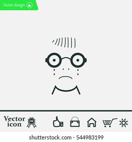Sad face sign icon