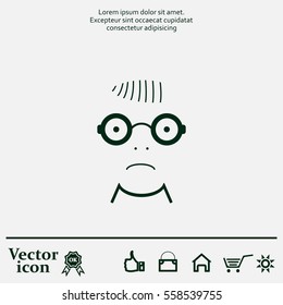 Sad face sign icon