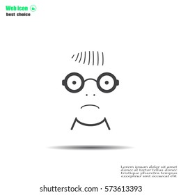 Sad face sign icon