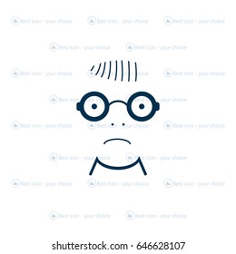 Sad face sign icon