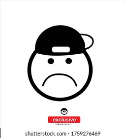 Sad face sign icon.Flat design style vector illustration for graphic and web design.