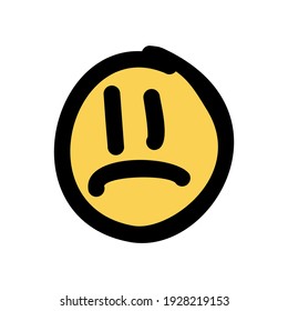 Sad face Streetwear Design Yellow Color Commercial Use