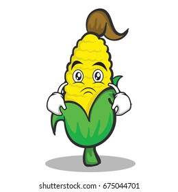 Sad face of a sweet corn character cartoon