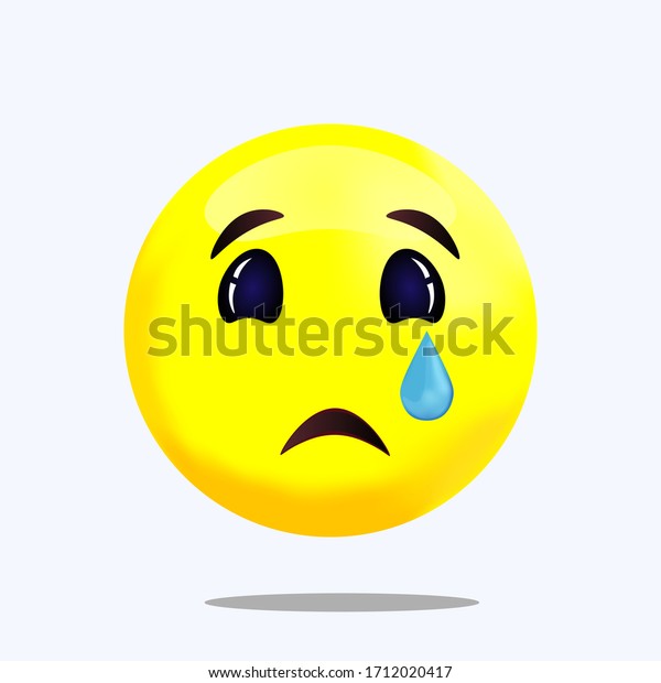 Sad Face Tear Funny Little Man Stock Vector (Royalty Free) 1712020417 ...