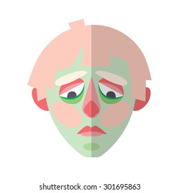 Sad face vector flat