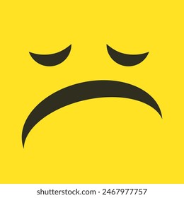 sad face vector, , vector flat style symbols, Vector illustration EPS 10