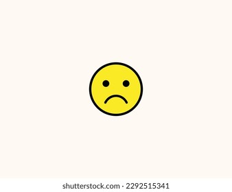Sad face vector icon. Isolated Frowning Face emoji, emoticon illustration - Vector