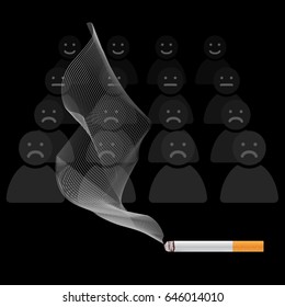 The sad face when faced with cigarette smoke. No smoking in public.