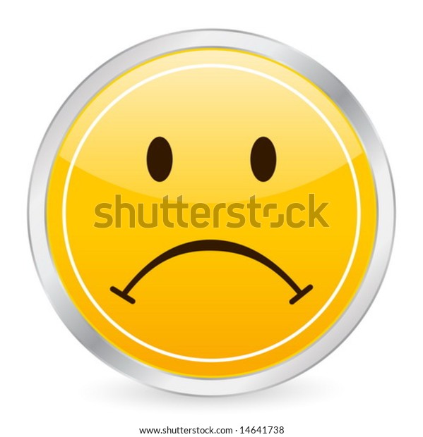 Sad Face Yellow Circle Icon Vector Stock Vector (Royalty Free) 14641738