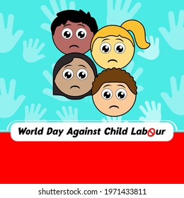 Sad faces of working children