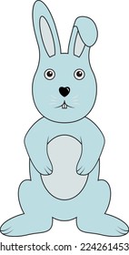 sad, fat and cute rabbit, vector
