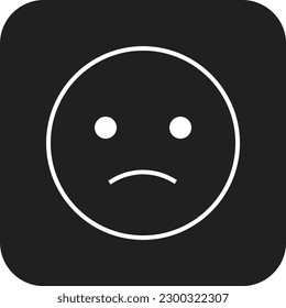 Sad Feedback icon with black filled line style. emotion, emoticon, emoji, expression, character, bad, mood. Vector illustration