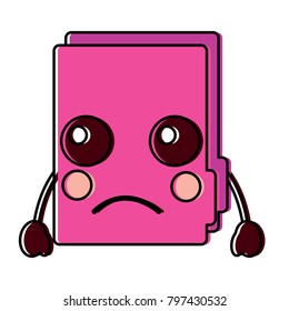 sad file folder kawaii icon image 