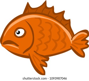 sad fish cartoon vector