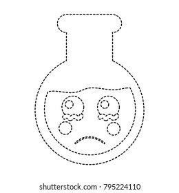 sad flask laboratory kawaii icon image 
