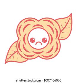 sad flower mascot cartoon kawaii