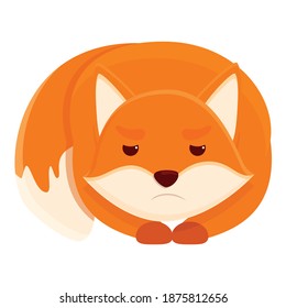 Sad fox icon. Cartoon of sad fox vector icon for web design isolated on white background
